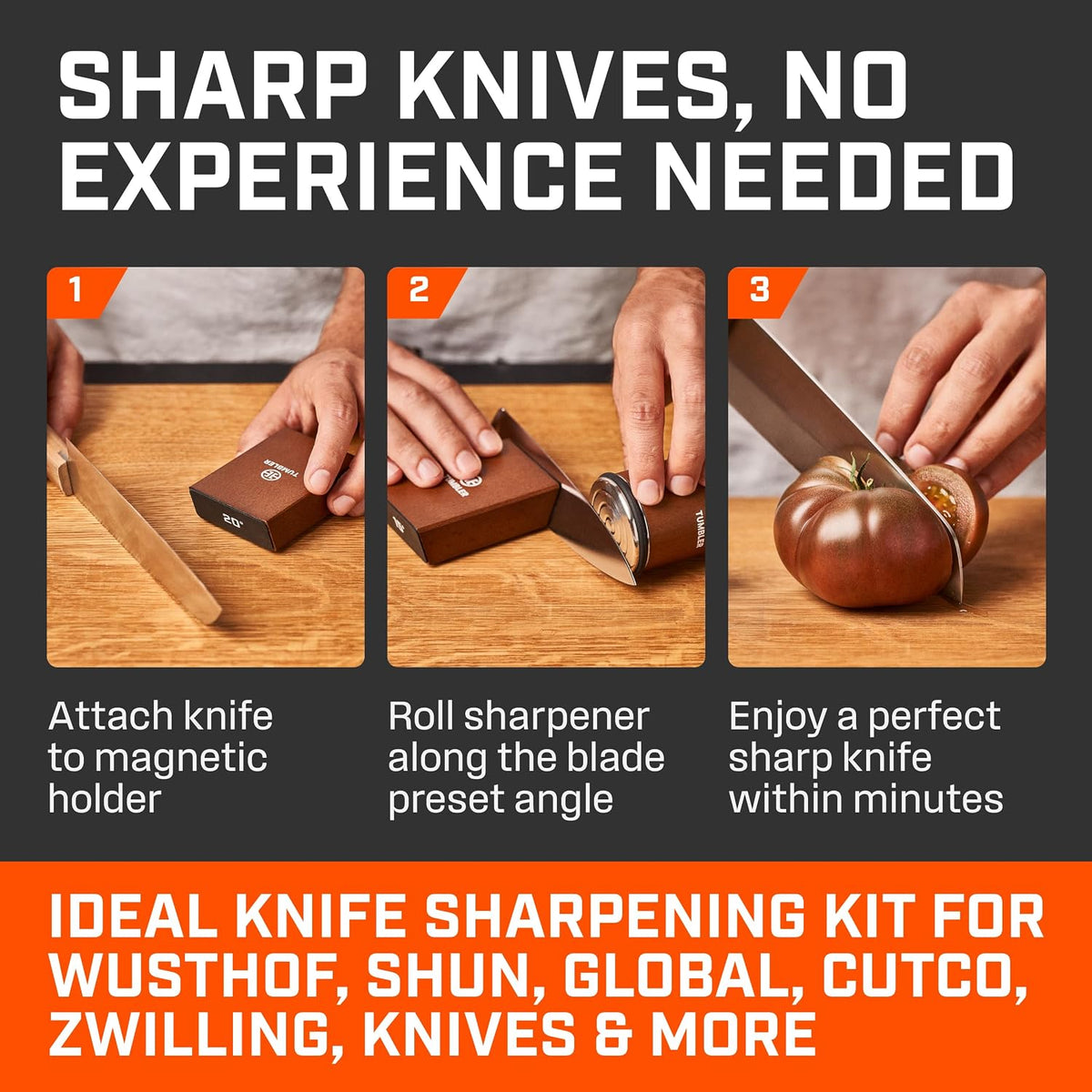 The Original Rolling Knife Sharpener™ (Wood)