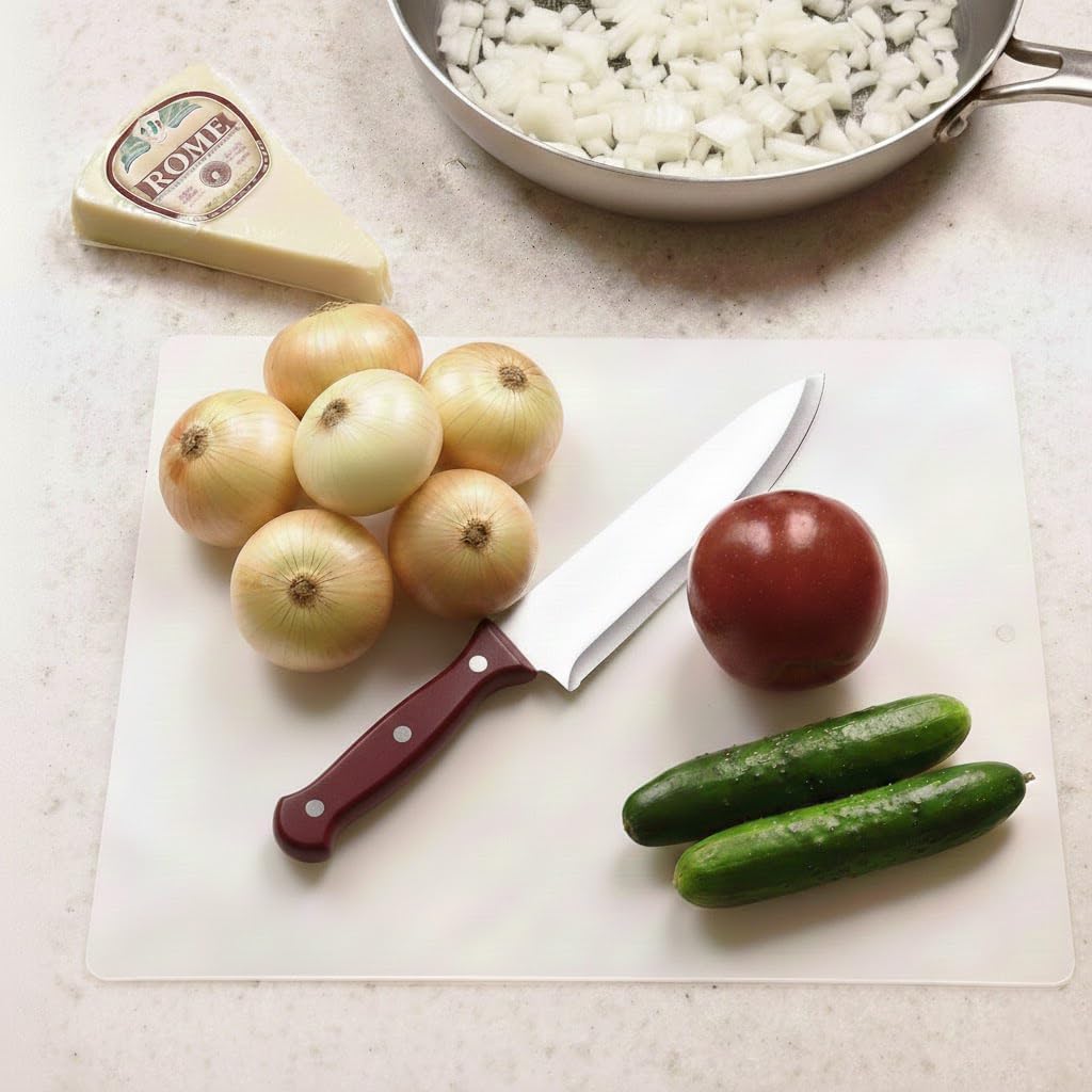 Thin Clear Flexible Plastic Cutting Board Chopping Mat 12" x 15" (4 Pack)