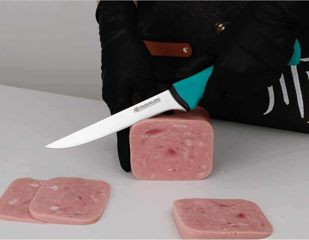 Curved Boning Knife for Meat Cutting - 6 Inch - Premium High-carbon Molybdenum Steel Flexible Curved Blade - Butcher's Kitchen Boning Knife - Ergonomic & Non-slip Handle