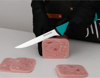 Curved Boning Knife for Meat Cutting - 6 Inch - Premium High-carbon Molybdenum Steel Flexible Curved Blade - Butcher's Kitchen Boning Knife - Ergonomic & Non-slip Handle