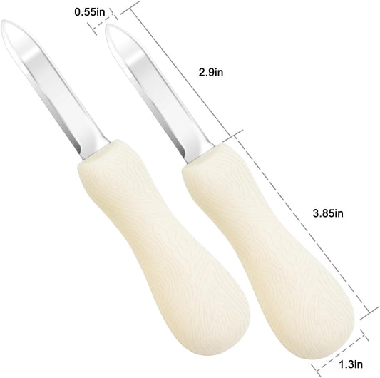 Oyster Shucking Knife, 2 Pack Oyster Knife Shucker Set with Professional Grade Cut Resistant Gloves, Stainless Steel Seafood Opener Tools