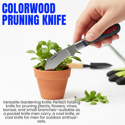 SZCO 3" Pruning Knife– Small Folding Pocket Knife for Men and Women with Stainless Steel Blade & Bone Handle – Traditional Garden EDC Knife for Grafting, Landscaping & Outdoor Use