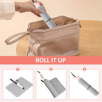 Large Heat Resistant Silicone Mat for Hair Tools: Curling Iron, Flat Iron, Hair Straightener - Portable Hair Styling Pad Cover