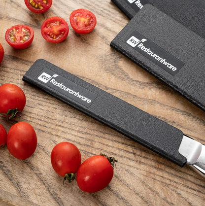 Sensei 6 x 1 Inch Knife Sleeve, 1 Knife Protector - Fits Steak Knife, Felt Lining, Black Plastic Knife Blade Guard, Durable, Cut-Proof
