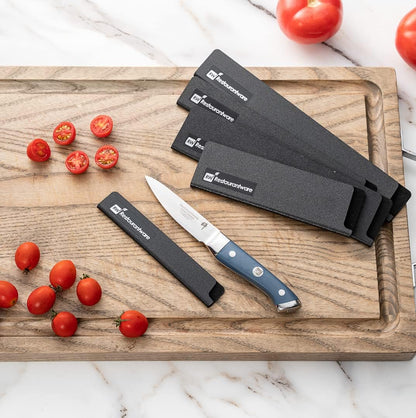 Sensei 6 x 1 Inch Knife Sleeve, 1 Knife Protector - Fits Steak Knife, Felt Lining, Black Plastic Knife Blade Guard, Durable, Cut-Proof