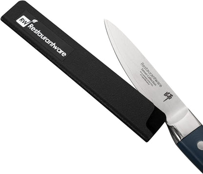 Sensei 6 x 1 Inch Knife Sleeve, 1 Knife Protector - Fits Steak Knife, Felt Lining, Black Plastic Knife Blade Guard, Durable, Cut-Proof