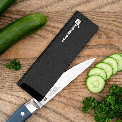 Sensei 6 x 1 Inch Knife Sleeve, 1 Knife Protector - Fits Steak Knife, Felt Lining, Black Plastic Knife Blade Guard, Durable, Cut-Proof