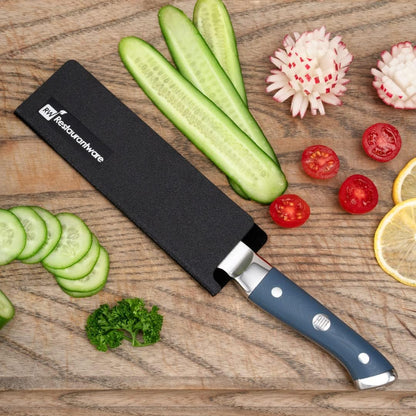 Sensei 6 x 1 Inch Knife Sleeve, 1 Knife Protector - Fits Steak Knife, Felt Lining, Black Plastic Knife Blade Guard, Durable, Cut-Proof