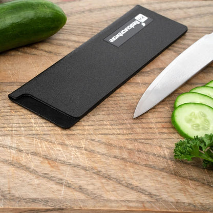 Sensei 6 x 1 Inch Knife Sleeve, 1 Knife Protector - Fits Steak Knife, Felt Lining, Black Plastic Knife Blade Guard, Durable, Cut-Proof