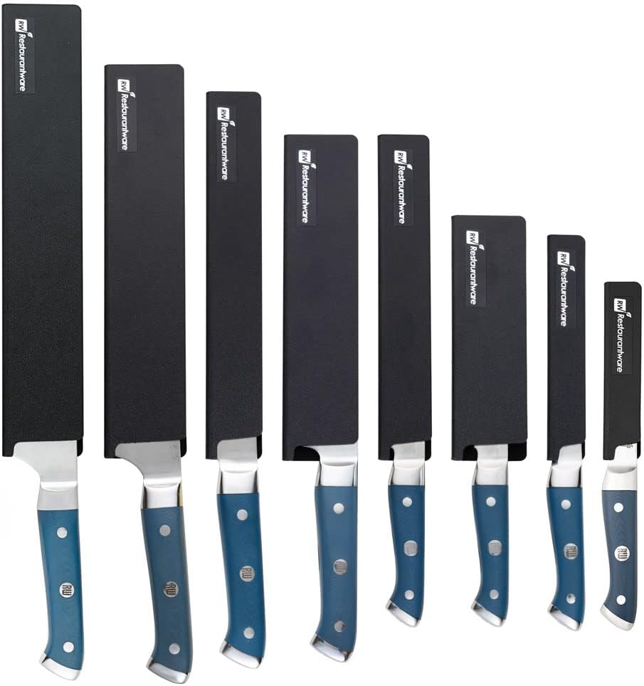 Sensei 6 x 1 Inch Knife Sleeve, 1 Knife Protector - Fits Steak Knife, Felt Lining, Black Plastic Knife Blade Guard, Durable, Cut-Proof