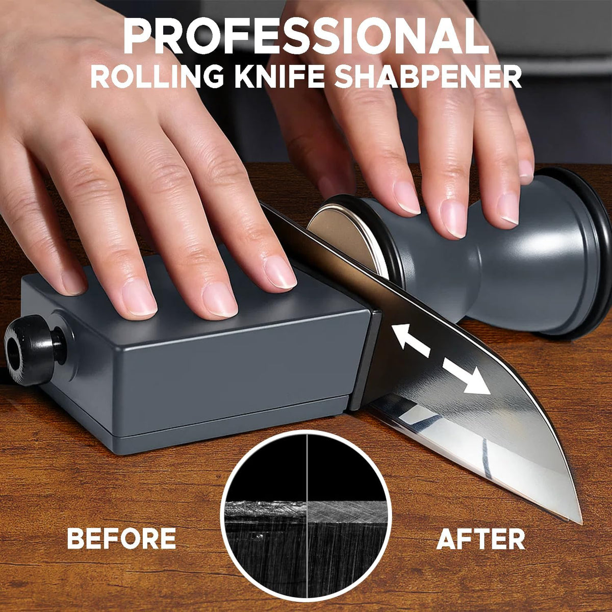 Knife Sharpener Kit, Diamond & Ceramic, 15° & 32° Angle, Black | Sharpener Kit with Diamonds and Ceramic Discs for Steel of Any Hardness, 15 and 32 Magnetic Angle, Ideal Gift, Black