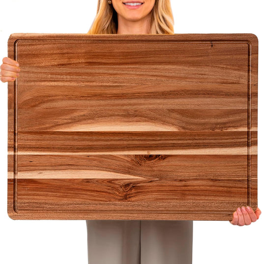 24 x 18 In Acacia Cutting Boardfor Kitchen, XXL Extra Large Charcuterie Cheese Platter Serving Tray, Food Prep and Serving Boards, Chopping Boards for Meal Vegetables and Cheese