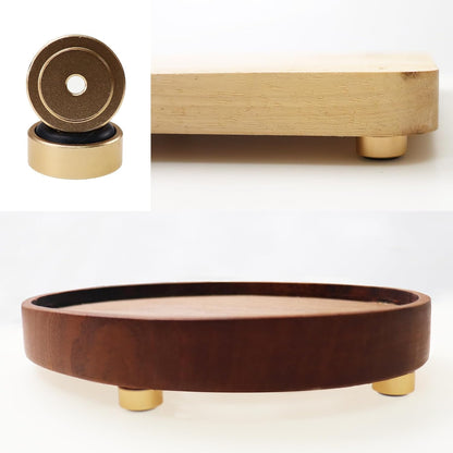 Pallet Metal Feet with Screws, 13/16" W x 3/8" H Butcher Block Non Slip Pads for Wood, Bamboo Cutting Board (Set of 8), Gold