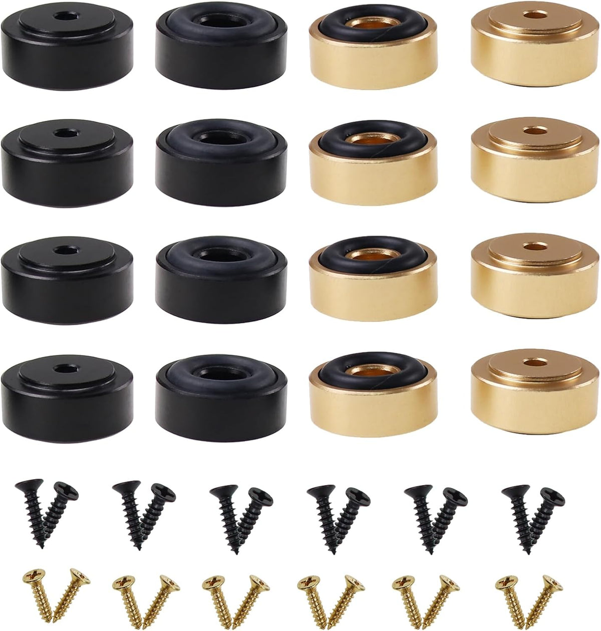 Pallet Metal Feet with Screws, 13/16" W x 3/8" H Butcher Block Non Slip Pads for Wood, Bamboo Cutting Board (Set of 8), Gold