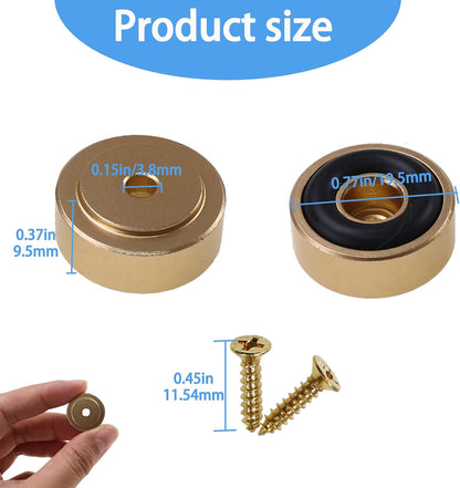 Pallet Metal Feet with Screws, 13/16" W x 3/8" H Butcher Block Non Slip Pads for Wood, Bamboo Cutting Board (Set of 8), Gold
