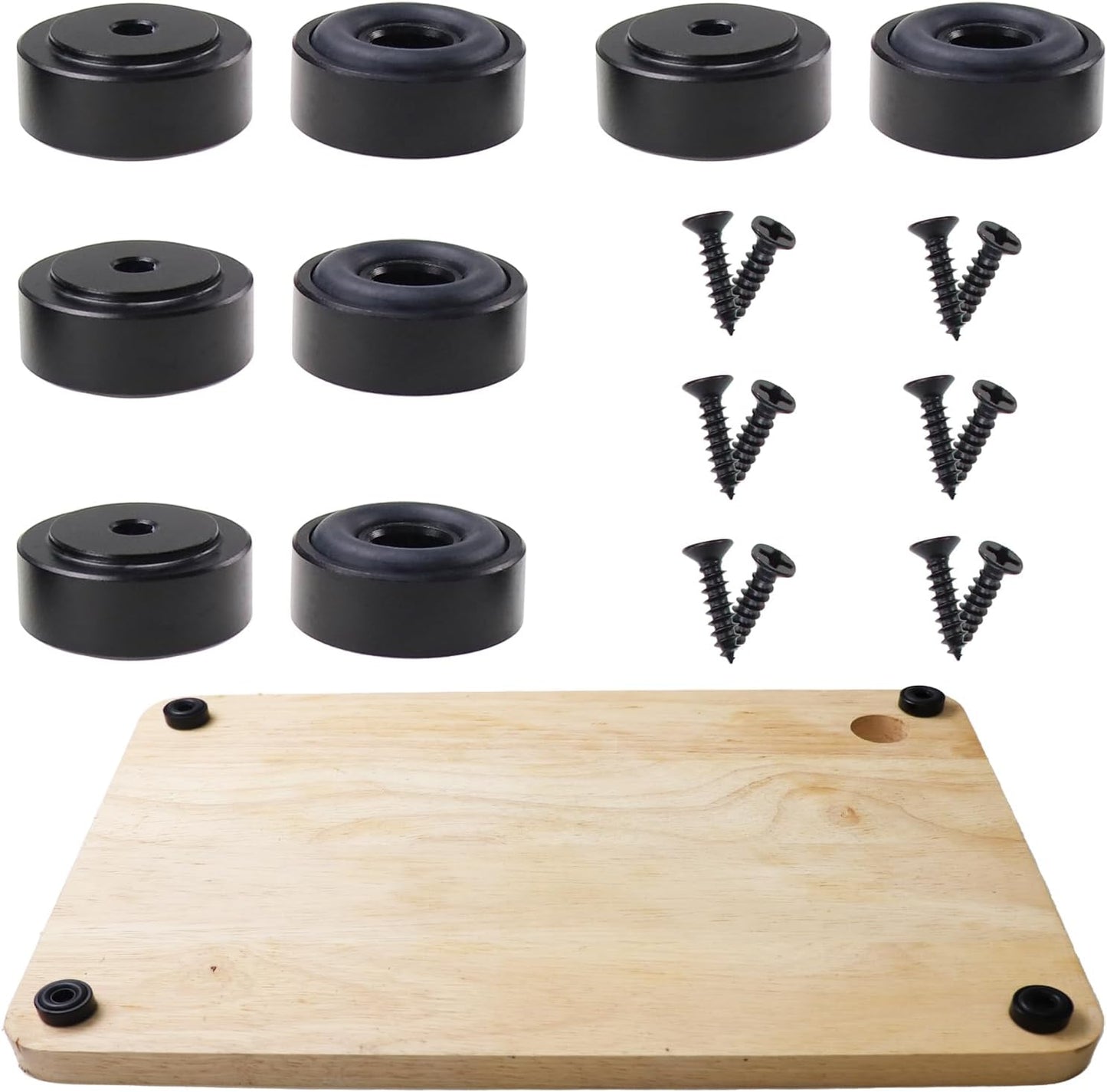 Pallet Metal Feet with Screws, 13/16" W x 3/8" H Butcher Block Non Slip Pads for Wood, Bamboo Cutting Board (Set of 8), Gold