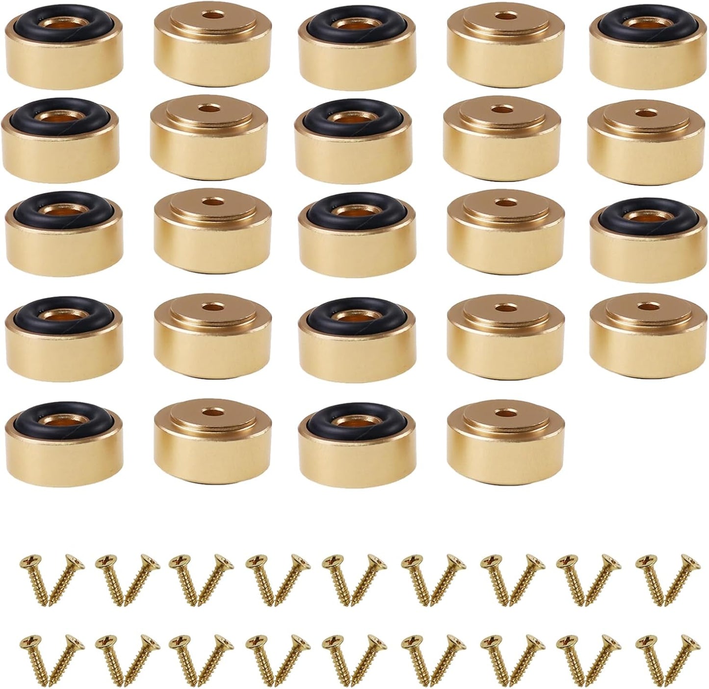 Pallet Metal Feet with Screws, 13/16" W x 3/8" H Butcher Block Non Slip Pads for Wood, Bamboo Cutting Board (Set of 8), Gold