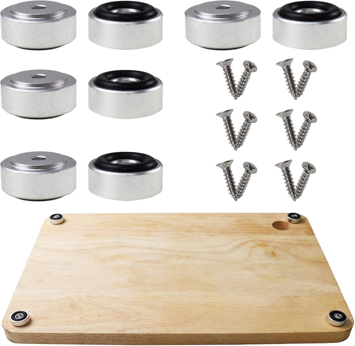 Pallet Metal Feet with Screws, 13/16" W x 3/8" H Butcher Block Non Slip Pads for Wood, Bamboo Cutting Board (Set of 8), Gold