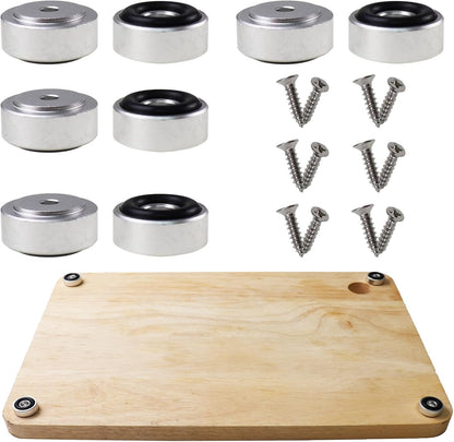 Pallet Metal Feet with Screws, 13/16" W x 3/8" H Butcher Block Non Slip Pads for Wood, Bamboo Cutting Board (Set of 8), Gold