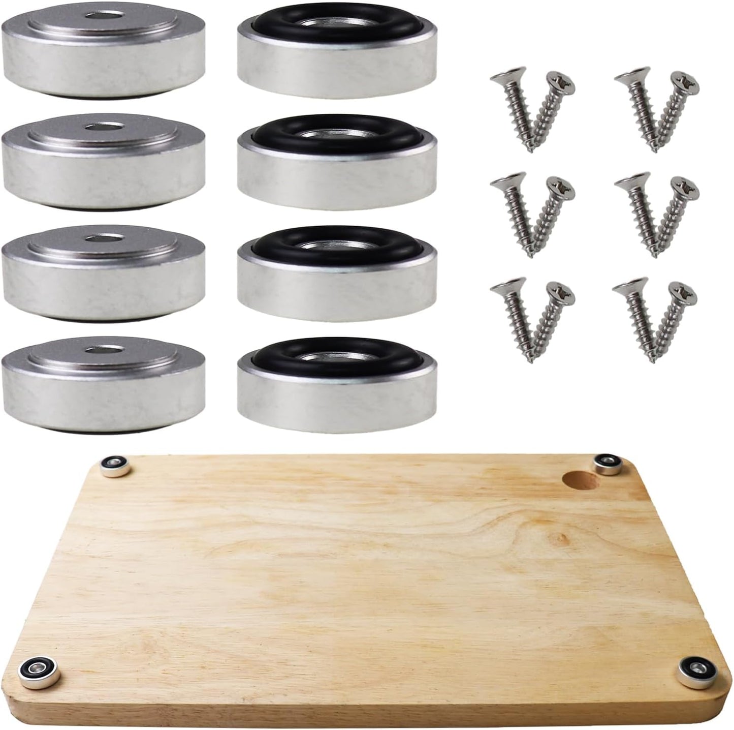 Pallet Metal Feet with Screws, 13/16" W x 3/8" H Butcher Block Non Slip Pads for Wood, Bamboo Cutting Board (Set of 8), Gold