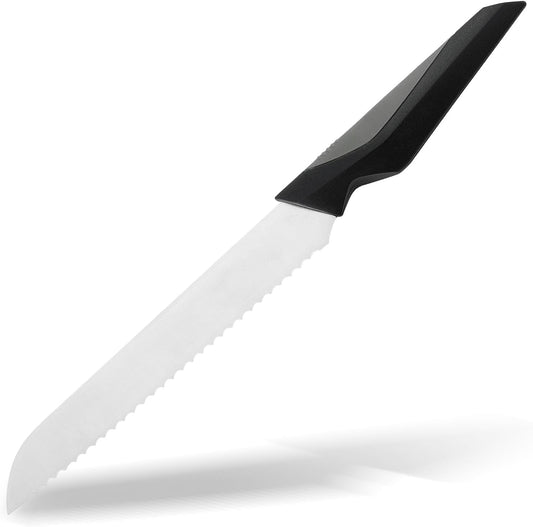 Serrated Bread Knife for Homemade Bread, Stainless Steel, 8 Inch | Ideal for Slicing Breads, Bagels and Cake, Comfortable Handle, Easy to Use & Clean, without Sheath