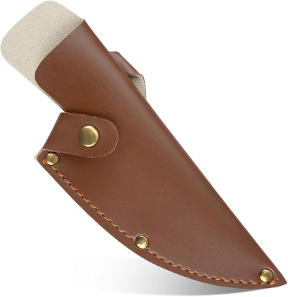 6 Inch PU Leather Knife Sheath, Japanese Knife Cover for Matsato Huusk Knives, Professional Chef Kitchen Knives Protector, Hunting Outdoor Camping Gear for Men Women Suitable for Knives with Blade Lengths of 6in/15.24cm or Less