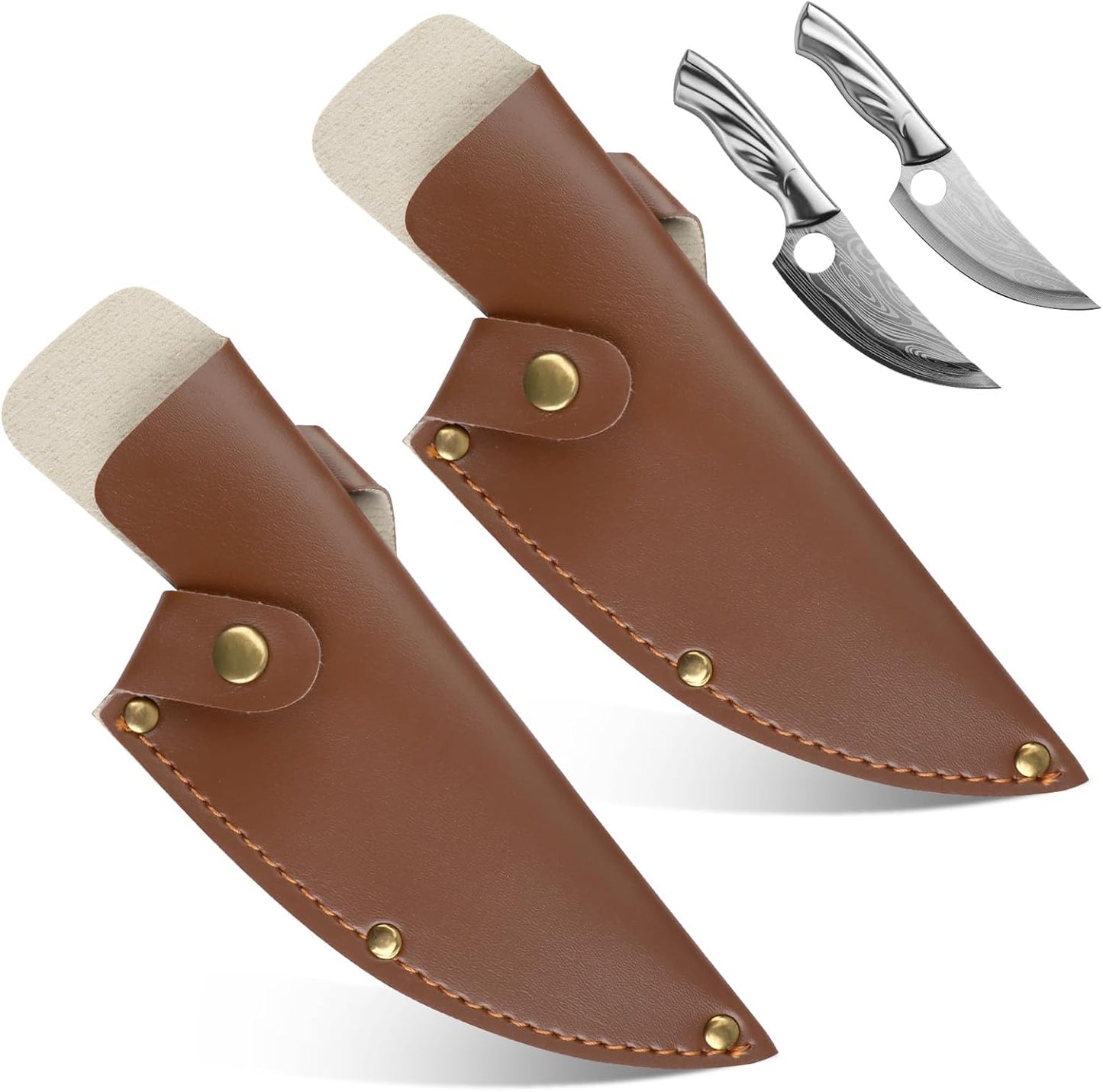 6 Inch PU Leather Knife Sheath, Japanese Knife Cover for Matsato Huusk Knives, Professional Chef Kitchen Knives Protector, Hunting Outdoor Camping Gear for Men Women Suitable for Knives with Blade Lengths of 6in/15.24cm or Less