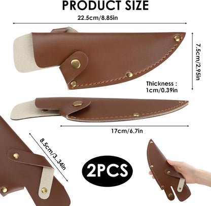 6 Inch PU Leather Knife Sheath, Japanese Knife Cover for Matsato Huusk Knives, Professional Chef Kitchen Knives Protector, Hunting Outdoor Camping Gear for Men Women Suitable for Knives with Blade Lengths of 6in/15.24cm or Less