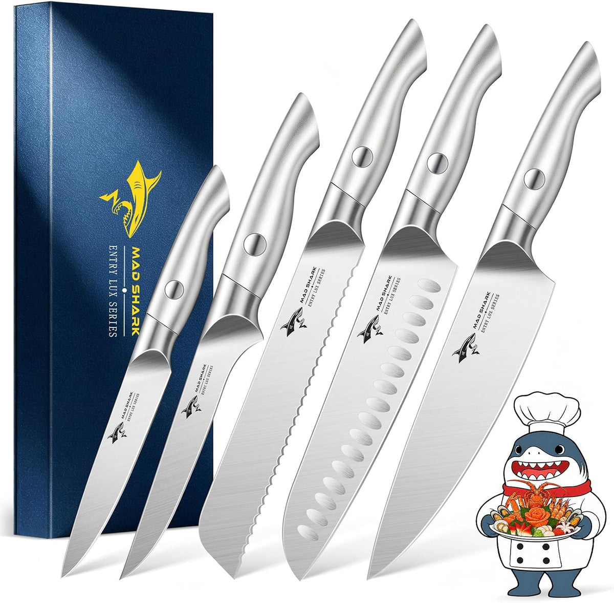 Kitchen Knife Set,5PCS High Carbon Stainless Steel Chef Knife Set