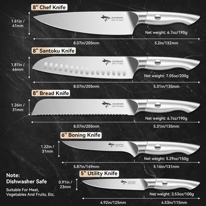 Kitchen Knife Set,5PCS High Carbon Stainless Steel Chef Knife Set