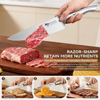 Kitchen Knife Set,5PCS High Carbon Stainless Steel Chef Knife Set