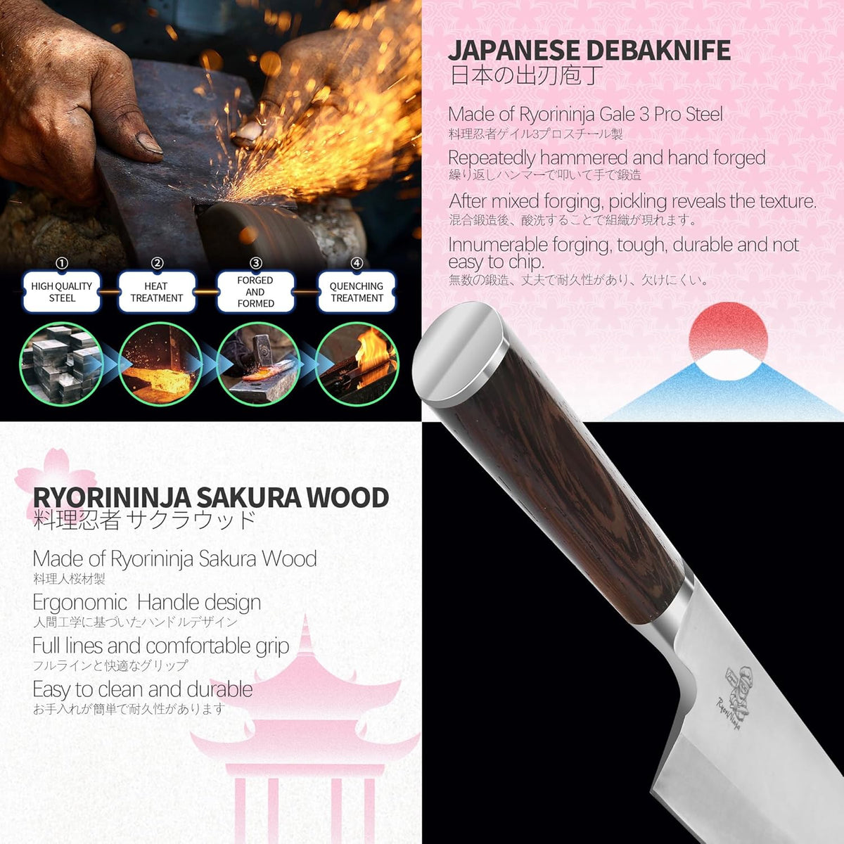 Dexter Fish Fillet Knife 8.5 inch Japanese Steel Honesuki, Professional stainless Steel Kitchen Chef Boing Knife for cooking with Gift Box for Men and Women (8.5" Fillet)
