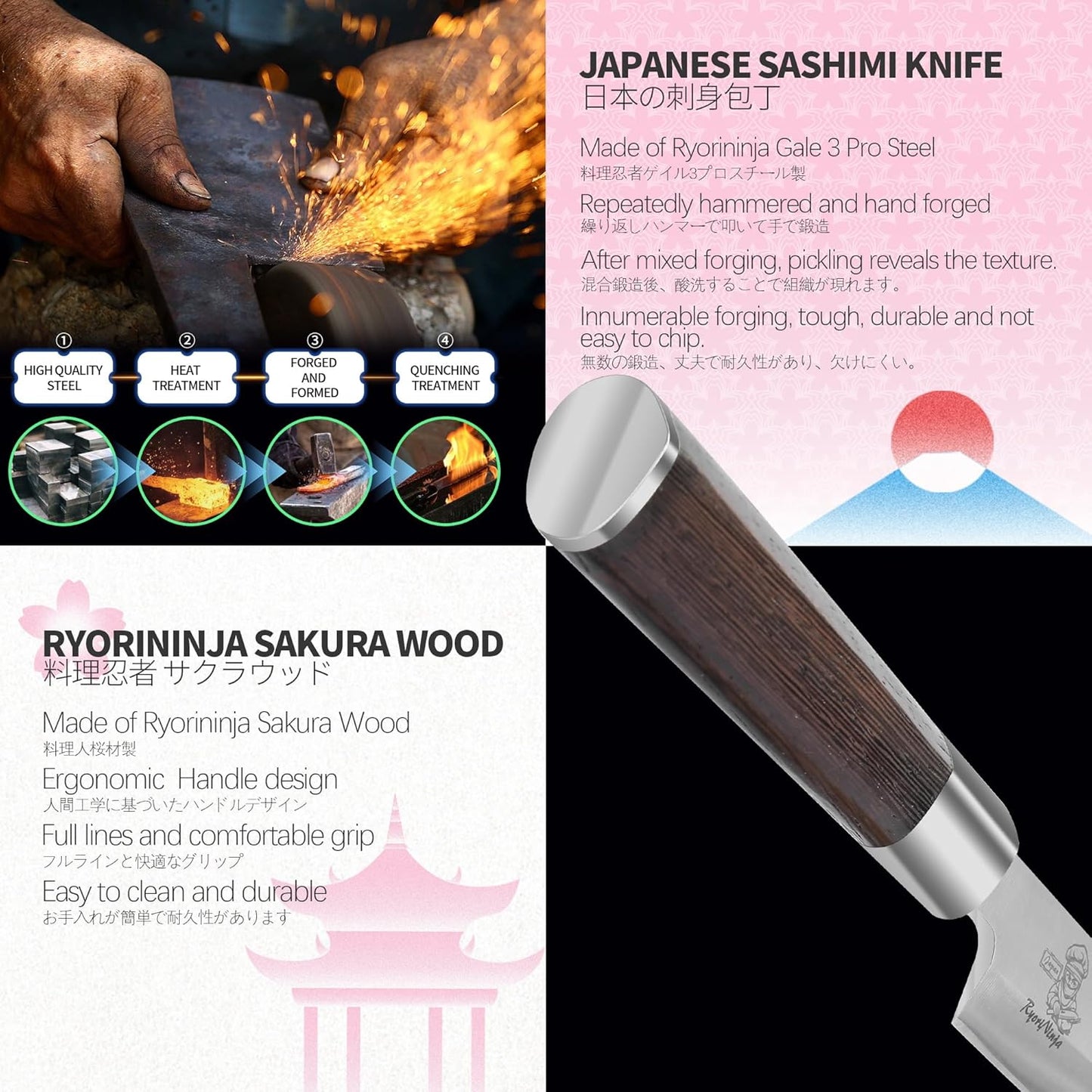 Dexter Fish Fillet Knife 8.5 inch Japanese Steel Honesuki, Professional stainless Steel Kitchen Chef Boing Knife for cooking with Gift Box for Men and Women (8.5" Fillet)