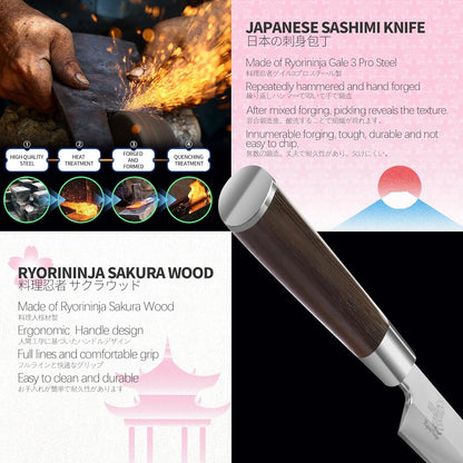 Dexter Fish Fillet Knife 8.5 inch Japanese Steel Honesuki, Professional stainless Steel Kitchen Chef Boing Knife for cooking with Gift Box for Men and Women (8.5" Fillet)