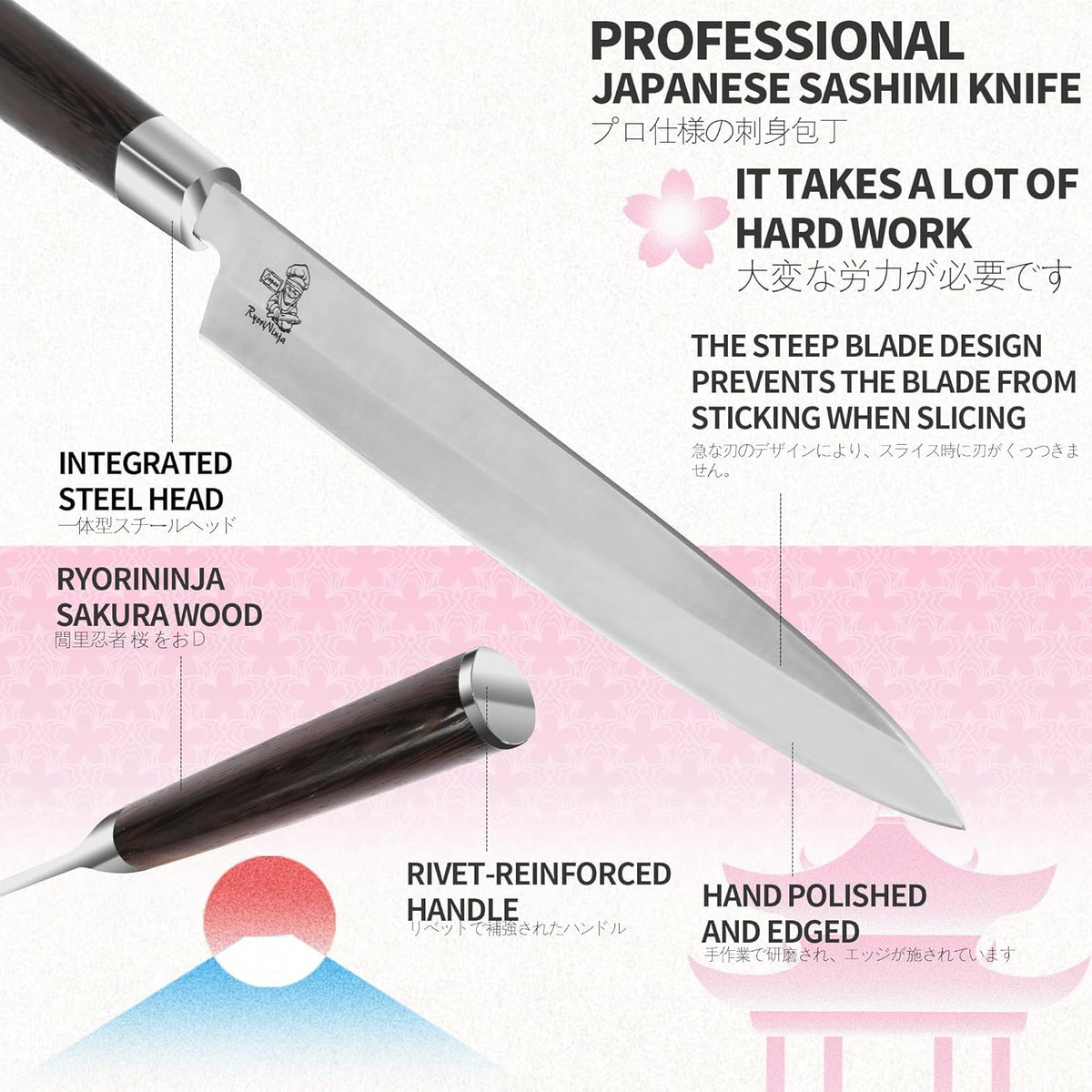 Dexter Fish Fillet Knife 8.5 inch Japanese Steel Honesuki, Professional stainless Steel Kitchen Chef Boing Knife for cooking with Gift Box for Men and Women (8.5" Fillet)