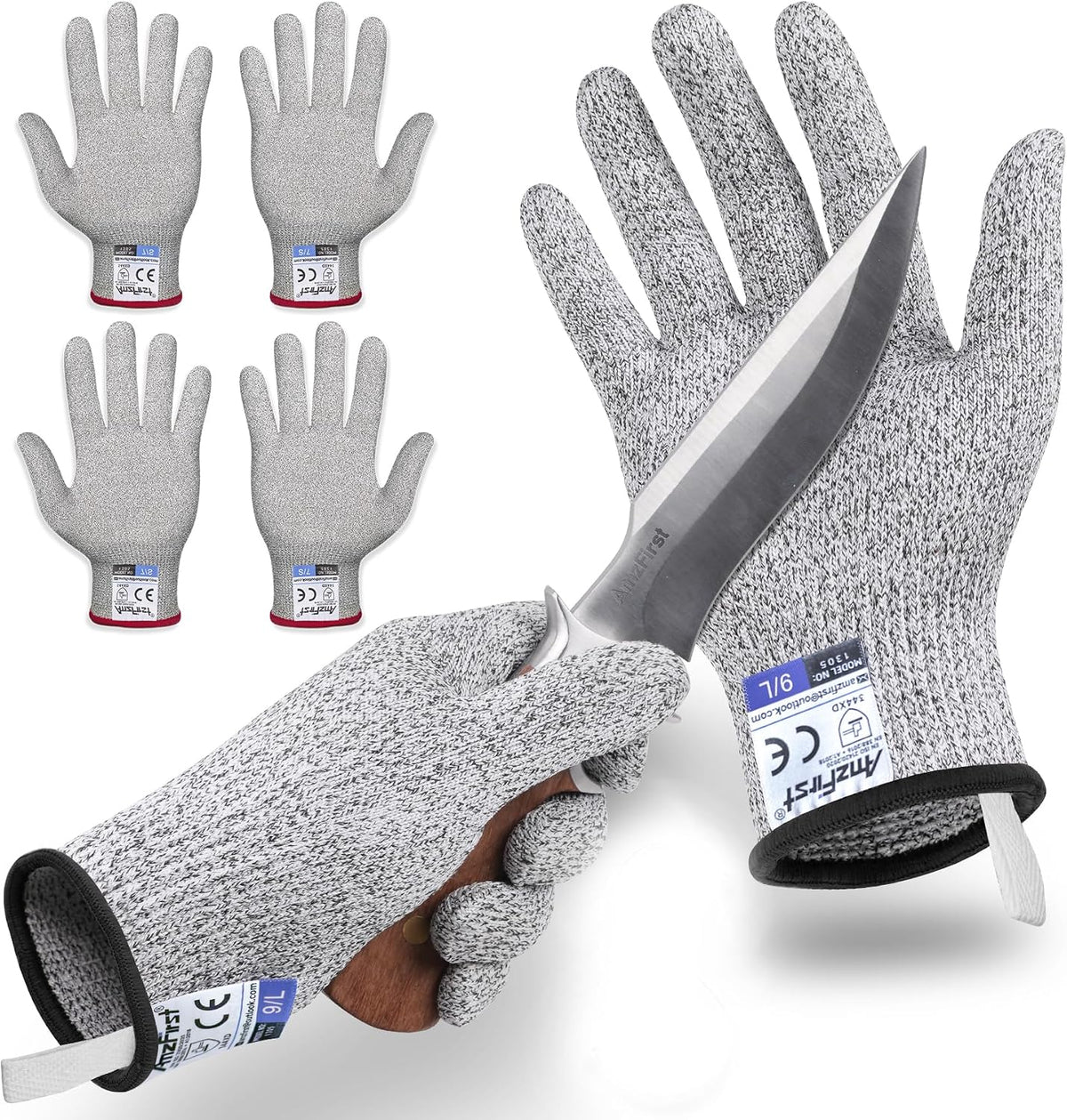 2 Pair Level 5 Cut Resistant Gloves, Food Grade Kitchen Cooking Gloves for Women and Men, Lightweight Protective Gloves, Size: 9/Large