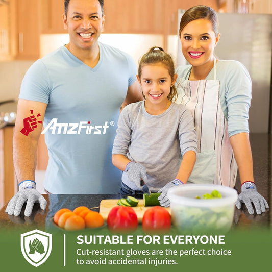 2 Pair Level 5 Cut Resistant Gloves, Food Grade Kitchen Cooking Gloves for Women and Men, Lightweight Protective Gloves, Size: 9/Large