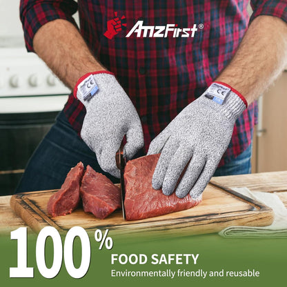 2 Pair Level 5 Cut Resistant Gloves, Food Grade Kitchen Cooking Gloves for Women and Men, Lightweight Protective Gloves, Size: 9/Large