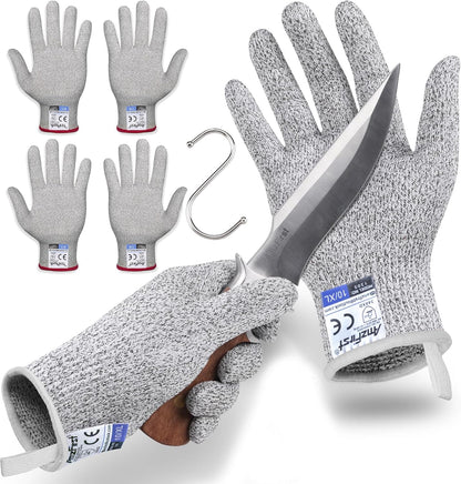 2 Pair Level 5 Cut Resistant Gloves, Food Grade Kitchen Cooking Gloves for Women and Men, Lightweight Protective Gloves, Size: 9/Large