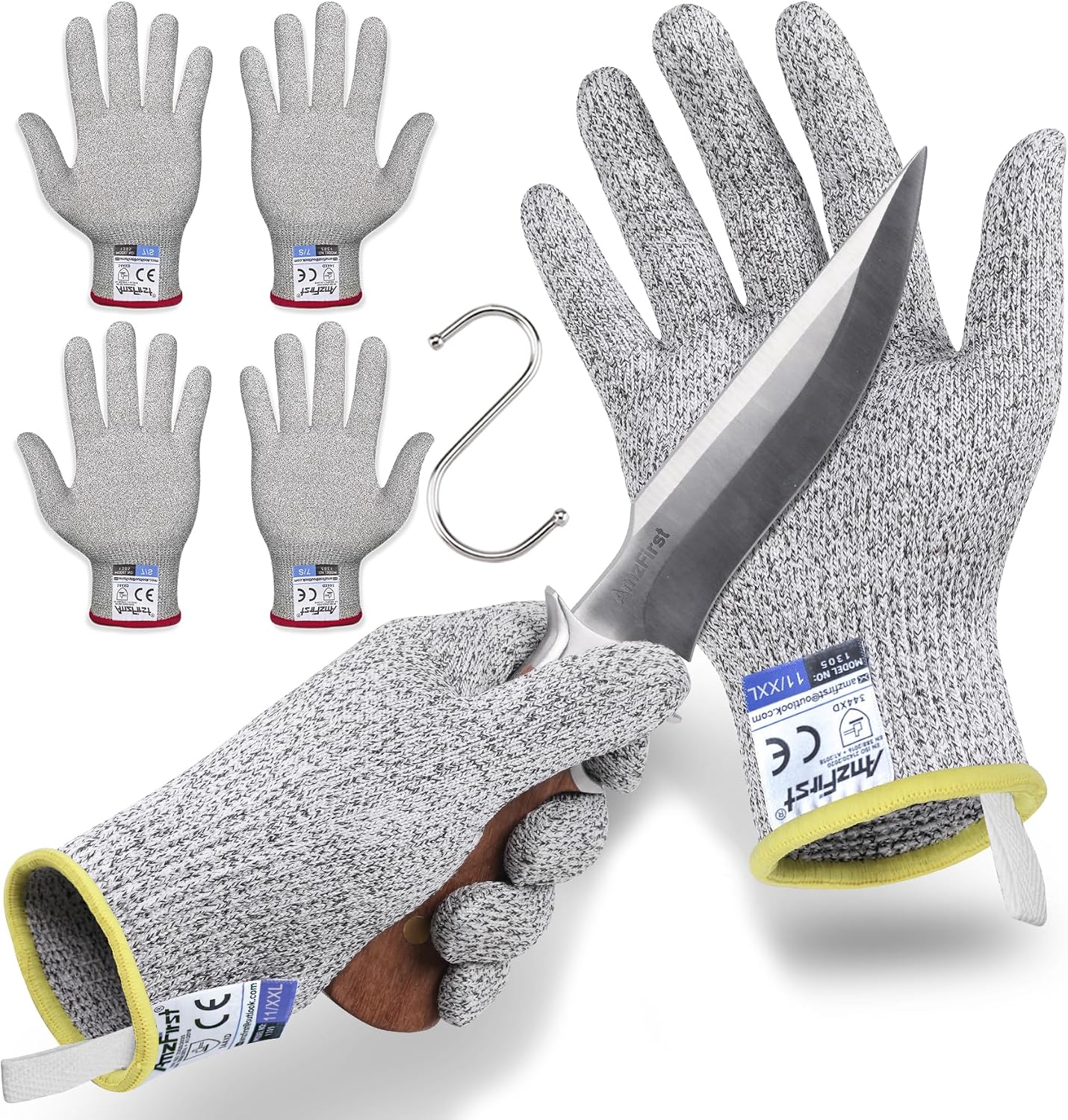 2 Pair Level 5 Cut Resistant Gloves, Food Grade Kitchen Cooking Gloves for Women and Men, Lightweight Protective Gloves, Size: 9/Large