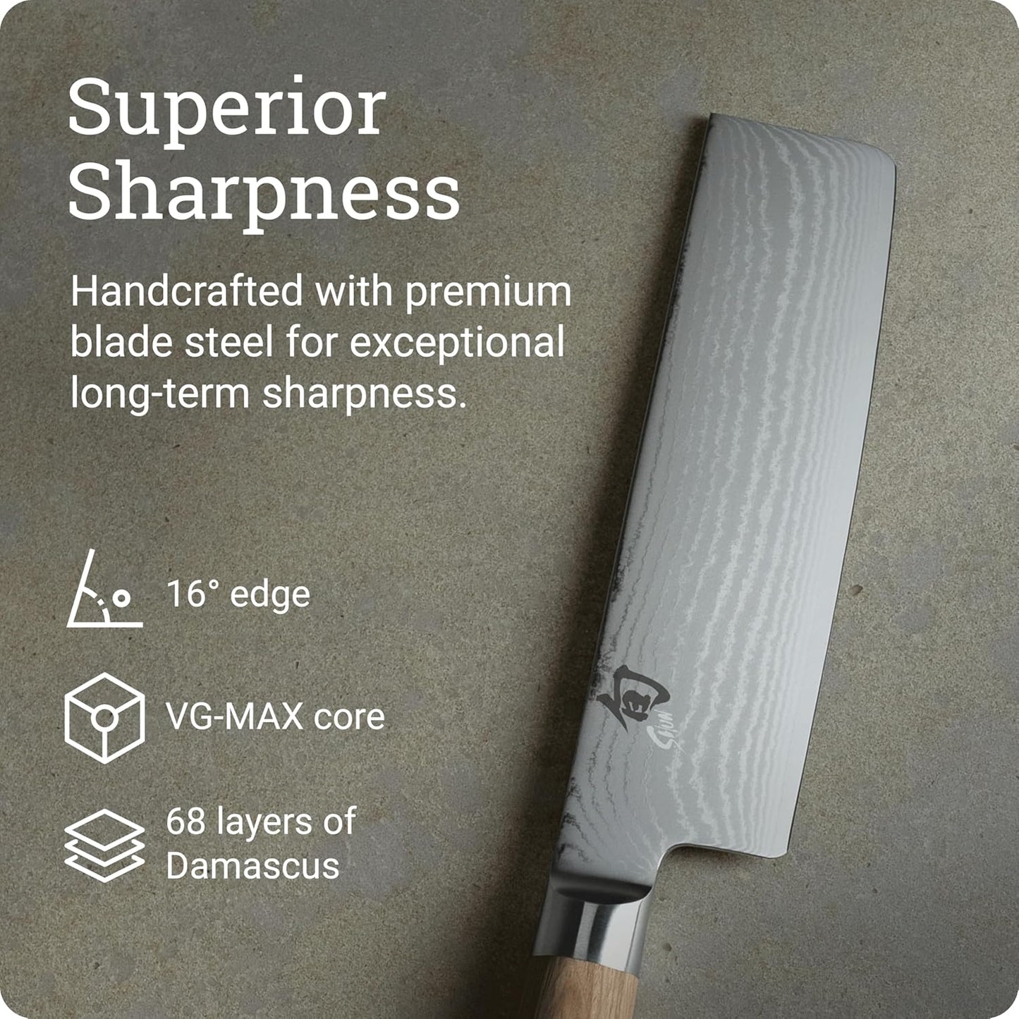 Classic 6.5" Nakiri Knife, Handcrafted Japanese Vegetable Knife, VG-MAX Core with Damascus Stainless Steel Cladding, Pakkawood Handle, Slicing Tool for Professional and Home Chefs