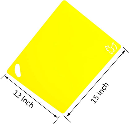 Flexible Cutting Boards Set, Cutting Board Mats for Cooking, Colored Cutting Board Set with Easy-Grip Handles, Flexible Plastic Cutting Sheet Set of 4 (1)