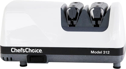 Professional Electric Knife Sharpeners UltraHone With 100-Percent Diamond Abrasives And Precision Angle Guides For 20-Degree Straight-Edge and Serrated Knives, 2-Stage, White