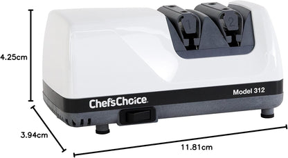 Professional Electric Knife Sharpeners UltraHone With 100-Percent Diamond Abrasives And Precision Angle Guides For 20-Degree Straight-Edge and Serrated Knives, 2-Stage, White