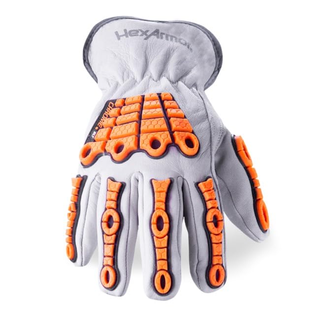 Cut and Heat Resistant Impact Protection Leather Work Gloves | Chrome SLT ® Series 4060 | Large
