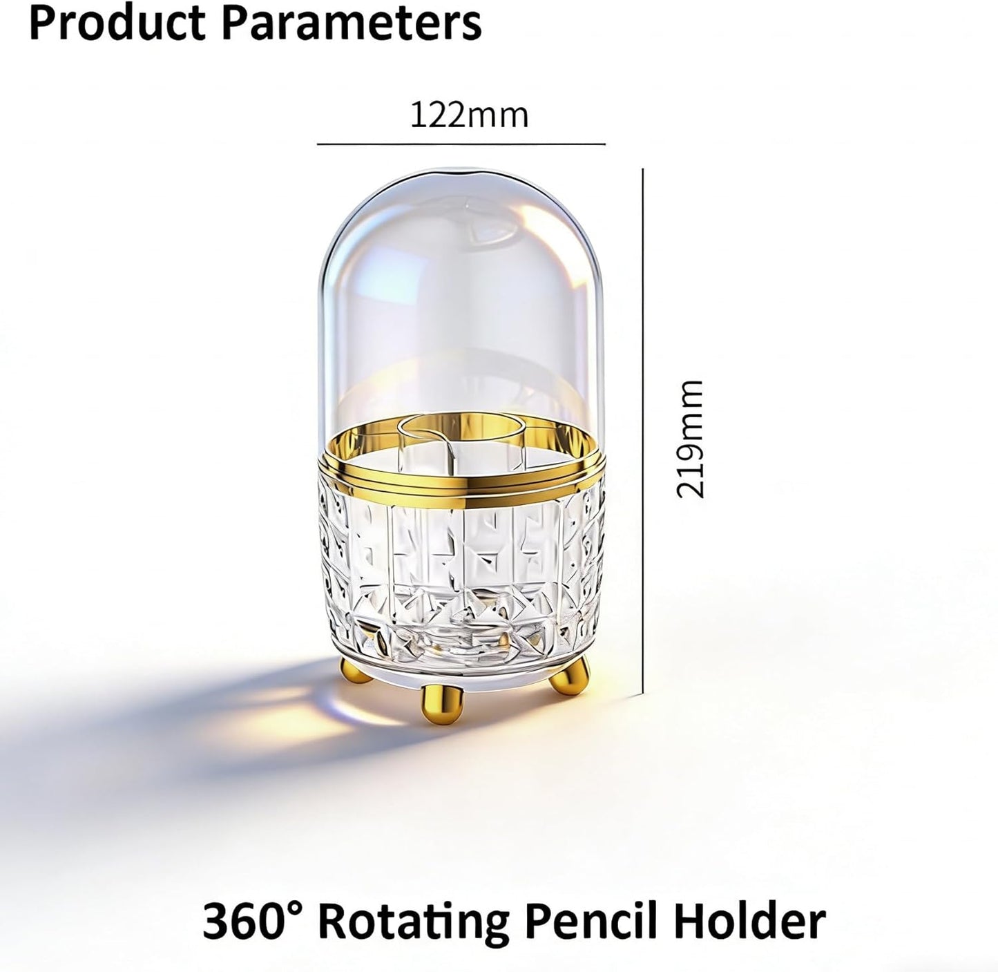360° Rotating Dust-Proof Multi-Purpose Storage Organizer - Perfect for Silverware, Utensils (Forks, Knives) & Makeup Brushes, Countertop Holder for Kitchen & Vanity