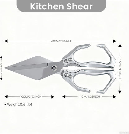 Heavy Duty Kitchen Scissors All purpose, poultry shears for food Cutting Meat, Chicken, Bones, Seafood, Herbs, Nuts, Packages, Culinary scissors with Ergonomic Handle gold