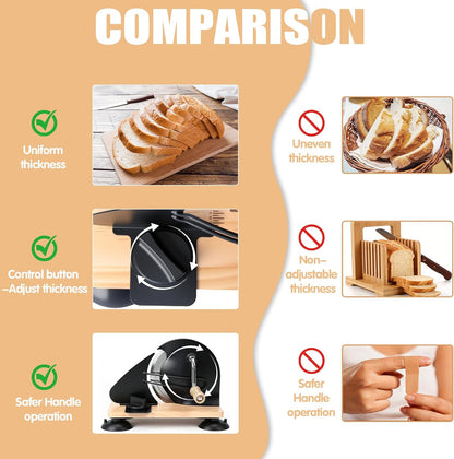 Manual Bread Slicer for Homemade Sourdough Adjustable Thickness