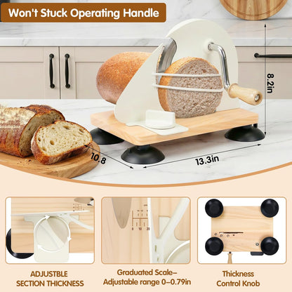 Manual Bread Slicer for Homemade Sourdough Adjustable Thickness