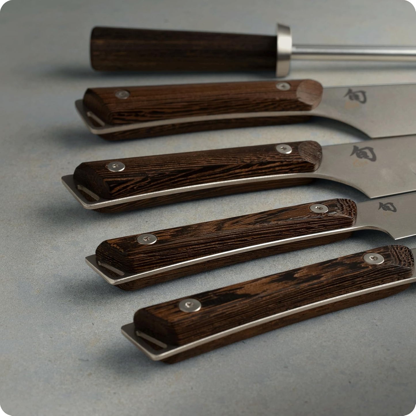 Kanso 5 Piece Block Set | Includes 3.5" Paring, 7" Santoku, 6" Utility Knives and More, Handcrafted, AUS10A Stainless Steel Blades, Tagayasan Handle
